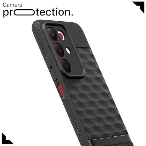Image of Pikkme Back Cover for Realme Narzo 90X 5G / Realme C85 5G / Realme 15X 5G Camera Protection 3D Hexa Cube Design Silicone Protective Bumper Case (Black)