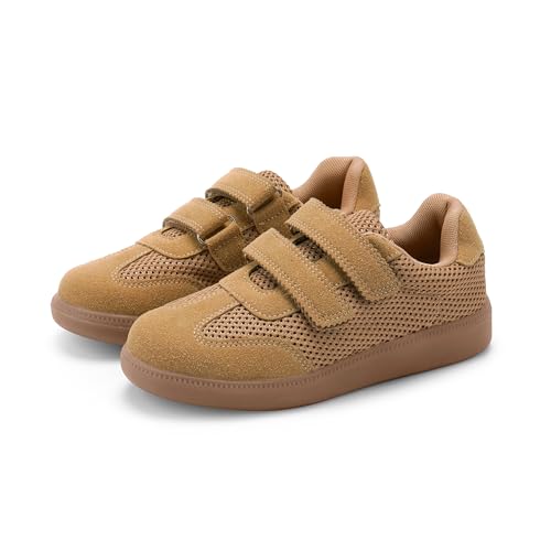 QIY Brown Toddler Sneakers for Girls Boys Size 11 Mesh Walking Sneakers Soft Tennis Sports Shoes with Dual Hook and Loops by QIY - Used condition - Image 5