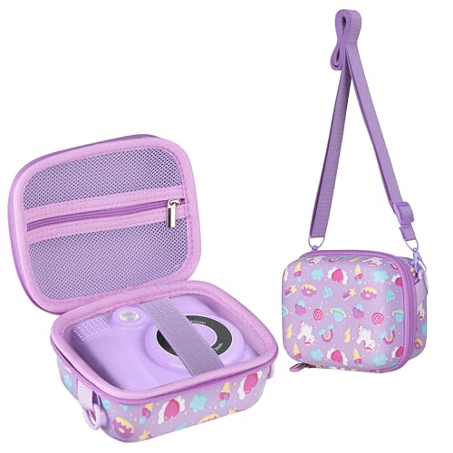 Leayjeen Funda Protectora para Cámara de Fotos Instantánea Infantil Compatible con HiMont/GREENKINDER/TOYOGO/Mulvin, Navidad Cumpleaño Regalos para niños (Solo Funda) Morado