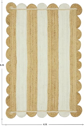 Alfombra de yute para pasillos estrechos, solución textil festoneada CASAVANI 4