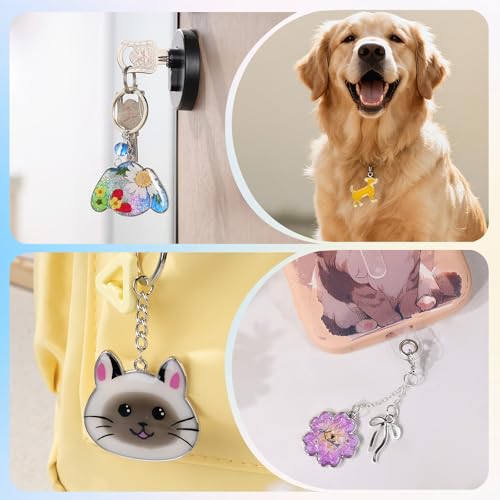 LET'S RESIN Keychain Molds 37Pcs, Silver UV Resin Molds for Beginners, Open Bezel Flower & Animal Molds for Keychain, Jewelry & Pendant Making by LET'S RESIN - Image 8