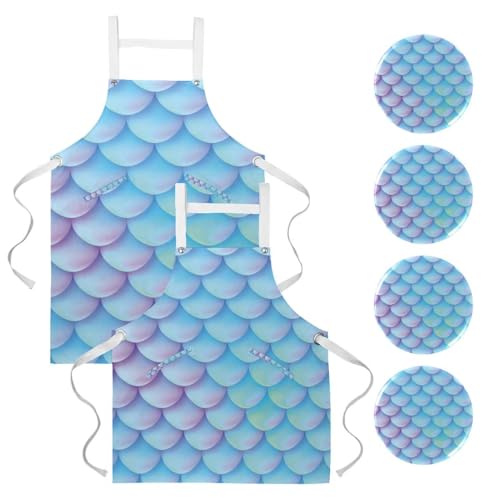 Tablier de cuisine lot de 2 avec broches pour restaurant entretien maison et bar à motif