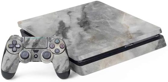 Skinit Decal Gaming Skin Compatible with PS4 Slim Bundle - Grey Marble Design