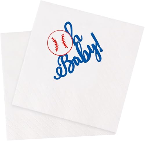 Miniatura 9 de Servilletas de cóctel con temática náutica para baby shower, 50 unidades, Ahoy It's A Boy, decoración de fiesta de baby shower, servilletas