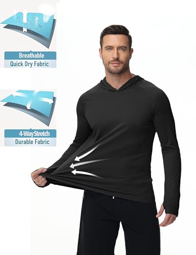 KINSWT Men's UPF 50+ Sun Protection Hoodie Shirts Long Sleeve Hiking Fishing Lightweight SPF UV Shirt with Hood4