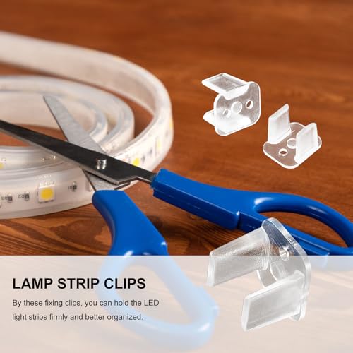 Clips de alta resistencia en material PC para tiras LED de 6mm, pack de 100 3