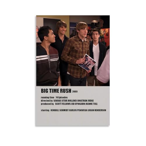 YRUAWRH Póster de Big Time Rush para pared, lienzo estético, vintage, pintura decorativa para dormitorio, sala de estar, 40 x 60 cm, estilo sin marco