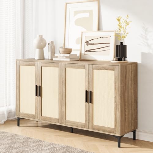 Jasiway BG002 Sideboard - Kitchen Buffet Cabinet With Rattan Decorated Doors thumb #1