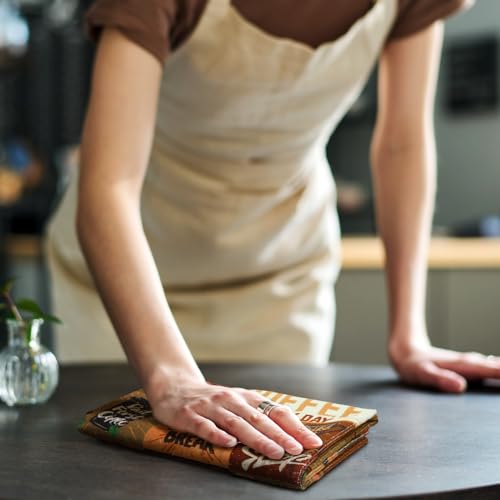Image of Bencailor 6 Pcs Coffee Kitchen Towels Decorative Sets Dish Towels Absorbent Fast Drying Hand Tea Vintage Hanging Reusable Cleaning Dishcloths for Cooking Farmhouse Bathroom Accessory