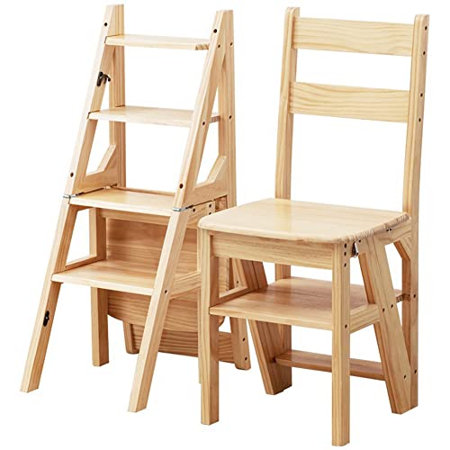 Silla de escalera de madera maciza multifunción DASHADAO plegable 2