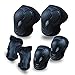 GEQID Kids Knee Pads and Elbow Pads Wrist Pad for Roller Skating Skate Protec Gear Rollerblade Bicycle Boys Youth 5-12 Years Old (Black)