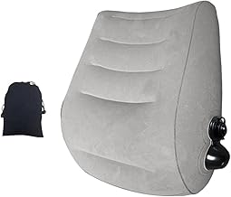 DOITOOL Almofada de suporte lombar, cadeira de escritório inflável, almofada para as costas, encosto ortopédico, suporte inferior para assento de carro, cadeira de rodas