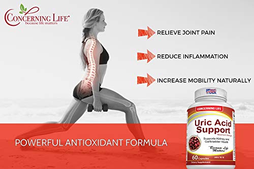 Uric Acid Support, Cleanse & Kidney Function Control - Supports A Healthy Natural Gout Inflammation - Herbal Cleanse Detox For Joint Pain Swelling & Stiffness Includes Tart Cherry, Celery Seed Extract #TOP2