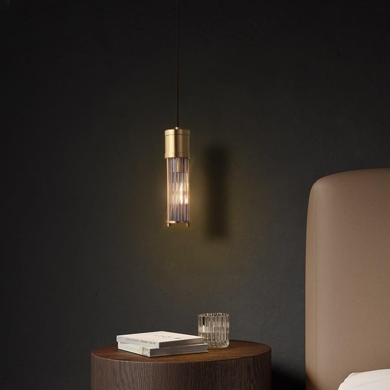 Lampe suspendue îlot de cuisine en cuivre et verre blanc froid réglable