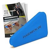FUGENECK® - Profi Fugenabzieher - einzigartiges Design mit speziellen Überkanten - 3 verschiedene Fugengrößen - Acryl und Silikon Werkzeug aus Deutschland (1 Stück Blau)