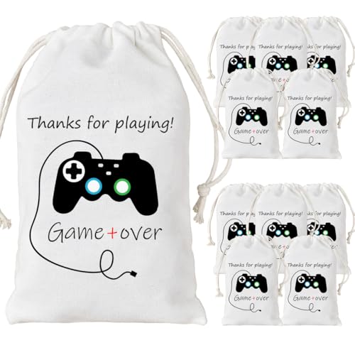 Kreatwow 12 Pack Video Game Party Bags Gaming Party Favor Bags Supplies for Birthday Party Supplies