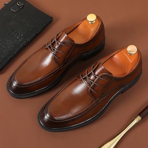 Men's Dress Moc Toe Shoes Wingtip Brogue Oxford Formal Shoes for Men Business Derby4