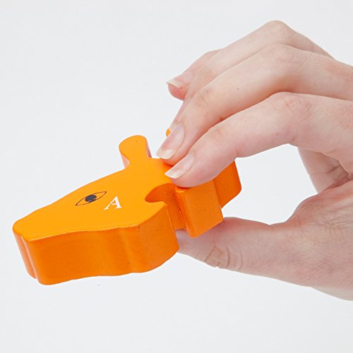 image for Bits and Pieces - Wooden Alphabet Giraffe Puzzle - Learn ABCs and 123s