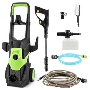 Electric Pressure Washer, 3000W High Power Jet Wash with 100 Bar Max, 33 Feet High-pressure Hose, 1.8m Inlet Hose & Foam Cannon, Portable Car Washer Cleaner for Car Patio Fence