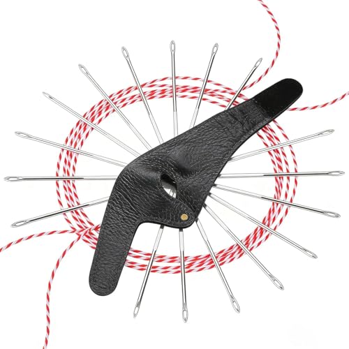 image for Generic Adjustable Sewing Palm Tool for Right Hand with 10 Pcs of 2.8 