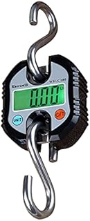 Rhorawill Crane Scale 150kg Double Accuracy Electronic Digital Hook Scale Mini LCD Loop Hanging Scale Luggage Fishing Scale Heavy Duty Weight Balance with Tare Function Black