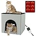 QUEARN Heated Cat House, Heating Cat Houses for Indoor Outdoor Kitty with Heating Pad, Foldable Heated Kitty House Cat Shelter for Your Pet to Stay Warm and Cozy