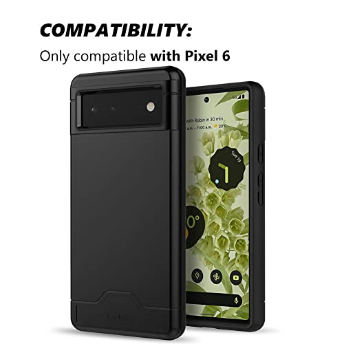 Étui portefeuille pour Google Pixel 6 noir avec béquille intégrée