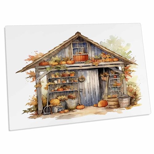 3dRose Fall Shed Illustration - Desk Pad Place Mats miniatura 1