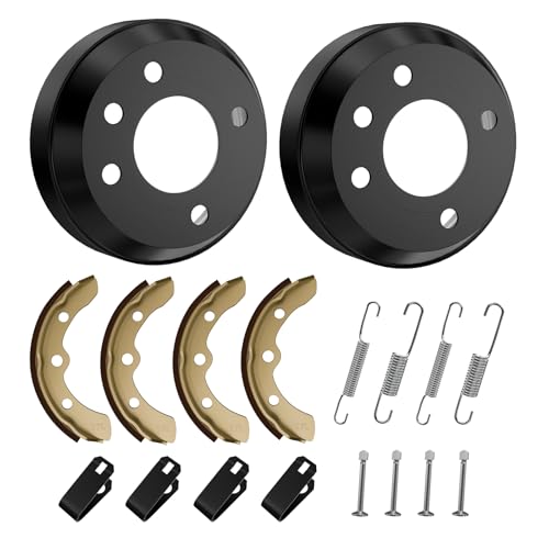 CLUBRALLY Golf Cart Brake Drum/Hub and Brake Shoes Spring Kit, Fits Club Car DS 1981-1994, OEM#4263, 1011137, 101146302, 101816301