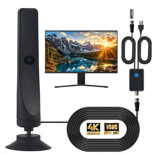 Wavemax TV Antenna 2026 Wave Max Antenna for Smart TV HD Digital Antenna/Signal Booster with Crisp HDTV Display and Works with All TVs Supports 4K 1080p for Local RVs (1Pc)