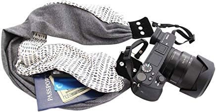 Capturing Couture KylaSasha - Correa para cámara con bolsillo oculto con cremallera, elegante, cómoda y suave en el cuello o el hombro para