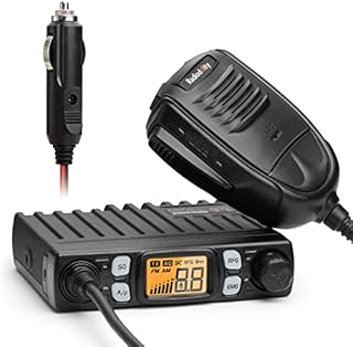 Radioddity CB-27 Pro 40-Channel Mini Mobile CB Radio with AM/FM Instant Emergency Channel 9/19, 4W Power Output, VOX, RF Gain, and Handheld Mic