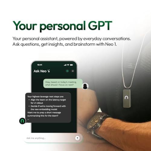 Image of neosapien Neo 1 Wearable AI Personal Assistant - Real-World AI Meeting Notetaker for Offline & in-Person Conversations - Smart Conversation Memory Pendant for Founders & Professionals - Copper
