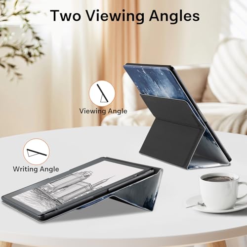 Image of CoBak Case for Tablet Reader - All New PU Leather Cover with Auto Sleep Wake Feature for Tablet Reader 10.2 inch 2022 & 2024 Released with Pen Holder (not Compatible with Remarkable),Orange Jasmine