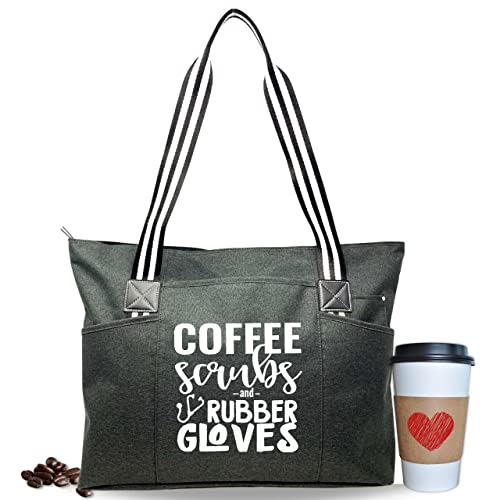 Bolso Tote para enfermera grande con cremallera y bolsillos miniatura 4