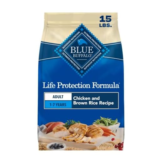 Blue Buffalo Life Protection Formula Adult Dry Dog Food, Helps Build and Maintain Strong Muscles, Made with Natural Ingredients, Chicken & Brown Rice Recipe, 15-lb. Bag