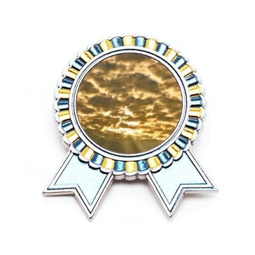 Broche nuages jaunes et soleil foncé M Métal pour rehausser un look