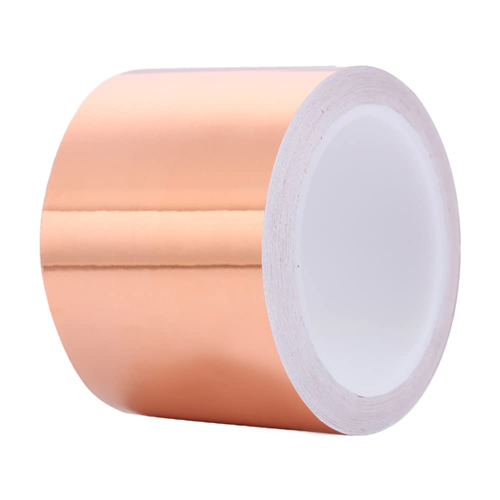 TopHomer Nastro in rame di 80 mm di larghezza, nastro di rame autoadesivo con protezione contro le lumache, EMI nastro di rame conduttivo monolaterale, nastro Kapton autoadesivo per messa a terra