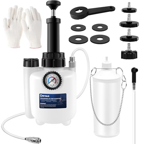DikTalk 3L Manual Brake Bleeder Kit, Fluid Vacuum Pump Brake Pressure Bleeder kit with 4 Master Cylinder Adapters and 1L Brake Bleeder Bottle,Suitable for Most Models