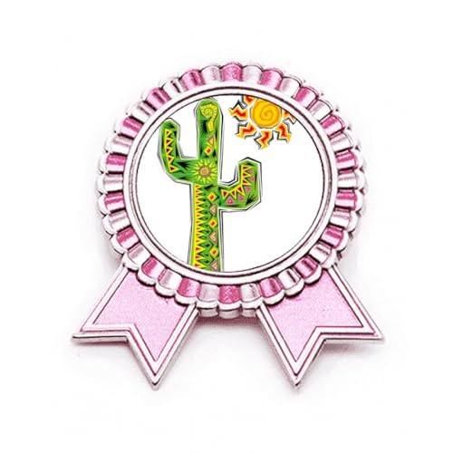 Broche cactus rose en métal pour personnaliser un blazer ou un sac en toile au quotidien