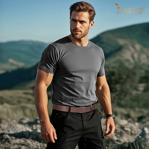 Image of JASGOOD Nylon Canvas Breathable Military Tactical Men Waist Belt With Plastic Buckle