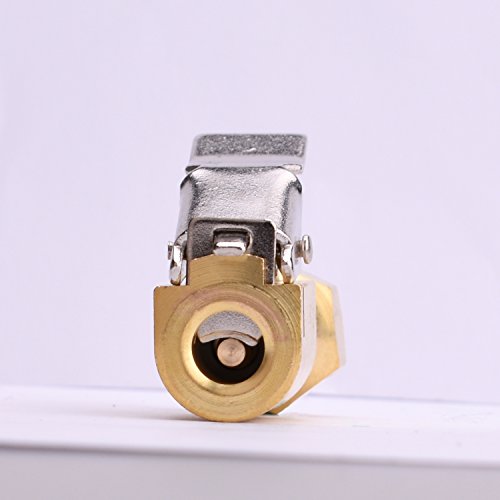 Wynnsky Air Chuck 1/4 Inch Heavy Duty Closed Flow Straight Lock On Tire Chuck With Clip For Inflator Gauge Compressor Accessories 2 Pack #TOP2