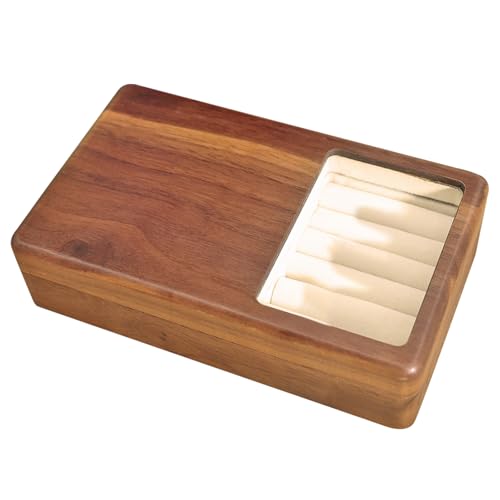 エレガントな木製ジュエリーオーガナイザーさまざまなアクセサリーボックス用の柔軟な仕切りが付いているモダンな木箱