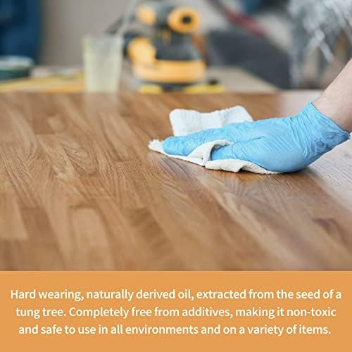 Furniture Clinic Pure Tung Oil (500 ml) - A Natural, Food Safe Wood Oil for Kitchen Worktops, Chopping Boards & All other Types of Wood - Provides a Lovely Finish for Indoor & Outdoor Use