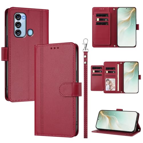 �X�}�z�P�[�X �Ή��@�� for itel S17 4G / P38 4G,�Ή��@�� for itel Vision 3 �X�}�z�P�[�X�y�E�H���b�g�f�U�C�� �f���A���J�[�h�X���b�g �L���b�V�� �t���b�v���X�^���h �����h�~�zRed