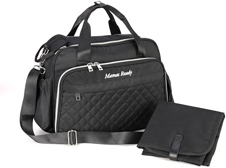 Mamas Ready Diaper Bag, Baby Changing Bag, Large Nappy Bag, Baby Bag with Portable Changing Mat for Mom and Dad