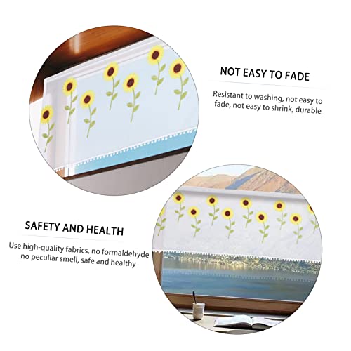 Cortina estampada de girasoles con tejido protector contra el polvo 8