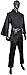 Tunic Costume Adult Men Tunic Robe Cosplay Halloween Costume Hooded Uniform Full Set Cloak Outfit (Black, Large)
