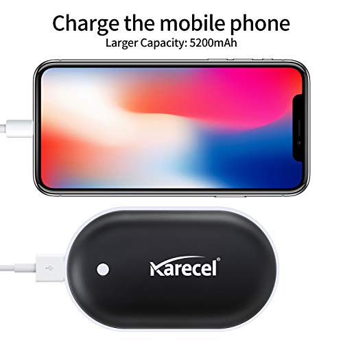 Karecel Rechargeable Hand Warmer, 5200mAh Double-Sided Fast Heating Electric Hand Warmer Power Bank, Up to 11Hrs, 3 Heat Settings, Portable Pocket Heater, Best Gifts for Women Men, Camping, Golf - Thumbnail 6