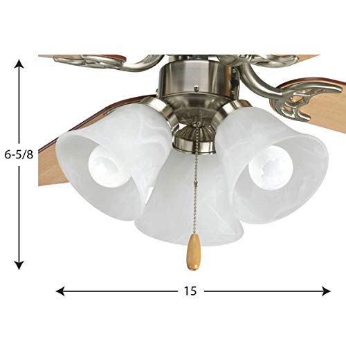Progress Lighting AirPro Collection Three-Light Ceiling Fan Light, Brushed Nickel by Progress Lighting - Image 3
